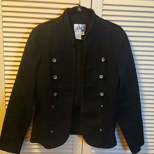 LAL Live a Little Black Denim Jacket size Medium